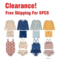 Clearance Kids Swimwear 2024 New Summer Toddler Girls Swimwear Tops + Trunks 2 Pcs Swimsuits for Children Baby Boy Clothes Set 1