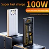 100W Transparent Mecha Wind Mobile Power Bank with a Large Capacity of 50000mAh Fast Charging built-in Cable Suitable for iphone 1