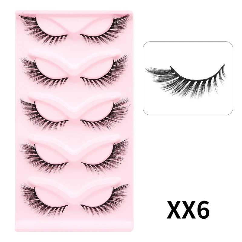 DINGSEN Katzenaugen-Wimpern, 5 Paar, natürliche Wimpern, Nerz, flauschig, geflügelte Vollstreifen-Wimpern, Großhandel, Wimpern, Make-up, falsche Wimpern – Detail 7