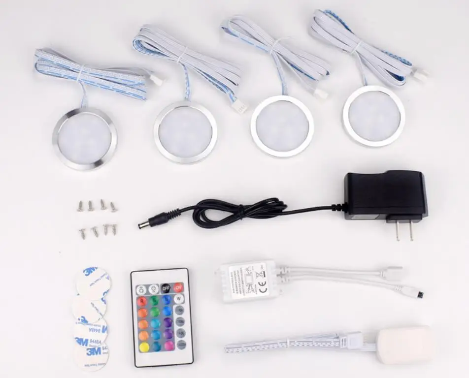 Description Picture 4 of itemUltra-thin Dimmable Recessed LED Under Cabinet Lights Kit LED Puck Lights LED Spotlight for Kitchen Cupboard Closet Lights