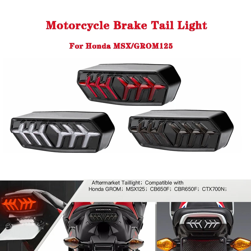 

Motorcycle Brake Tail Light Turn Signals LED Integrated Universal Fit For Honda MSX/GROM125