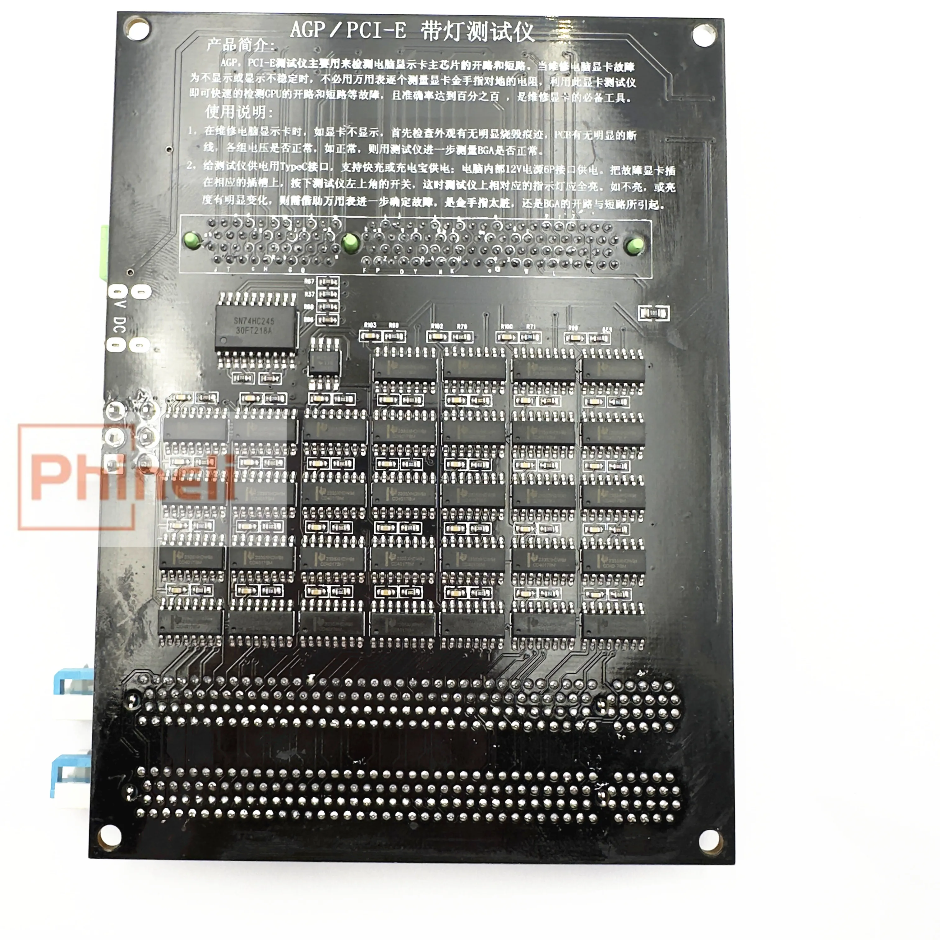 Dual-purpose Video Graphics Card Tester Diagnostic Analyzer Tool Repair Tools Display Tool Fit para pc Agp Pci-e X16 Novo - Imagem 3