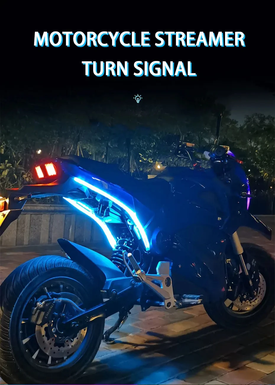 แถบไฟ LED DRL พร้อมไฟเลี้ยวแบบยืดหยุ่นติดตั้งบนมอเตอร์ไซค์