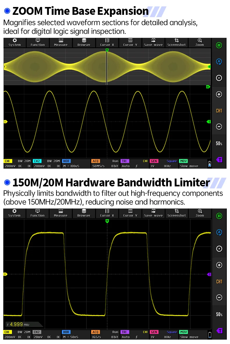 DPOS350P Digital Storage Oscilloscope: 350MHz Bandwidth, 12.1-Inch High-Definiti