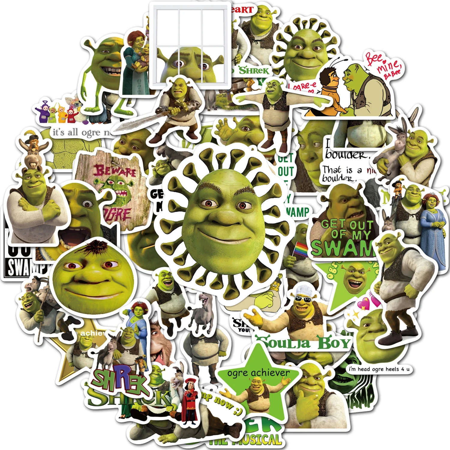 

10/50Pcs disney monster shrek Stickers pack Vinyl Suitcase Luggage Laptop Skateboard phone Cartoon Children Stickers Gift Toy