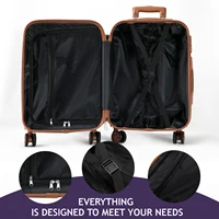 Ensemble de bagages ABS 3 pièces, valises rigides à roulettes 20/24/28 pouces, 360 °   Roues silencieuses, serrure à combinaison 6
