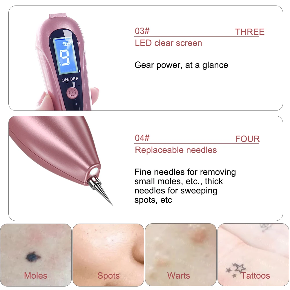 Plasma Pen Skin Tag Remover Dark Spot Freckle Warts Mole Pimples Tattoo Removal