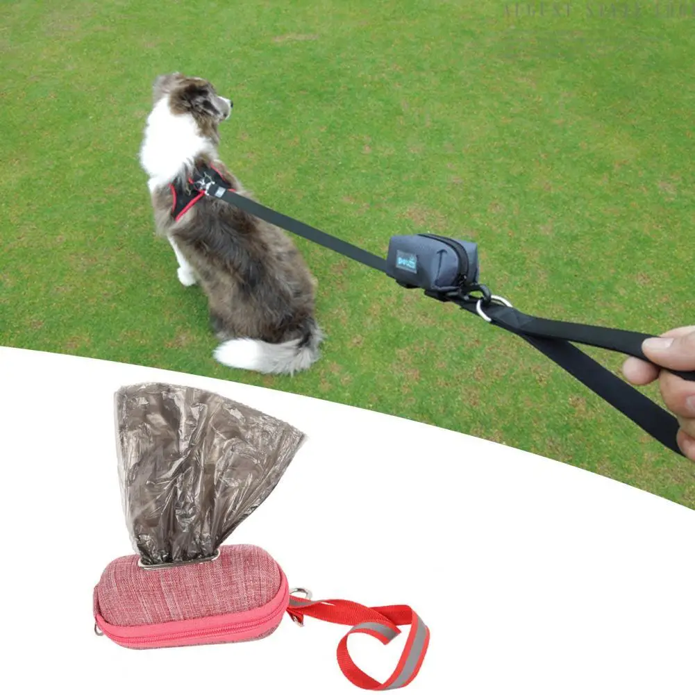 

Wear Resistant Cloth Pet Dog Poops Bag Dispenser with Rope for Home