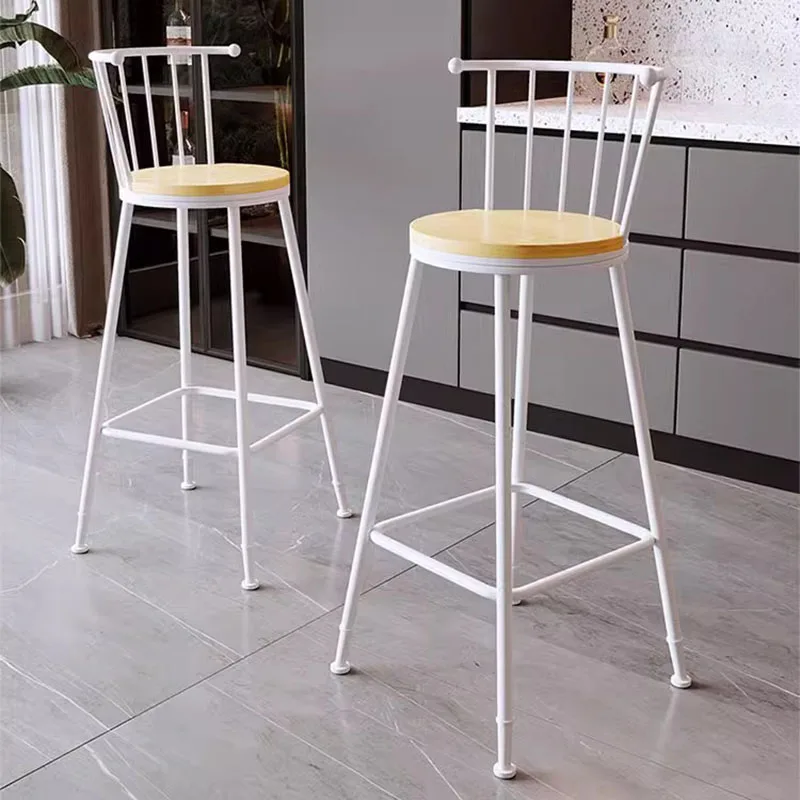 

Kitchen Metal Bar Chairs Wood Counter Industrial Reinforce Bar Stool Reception Desk Luxury Cadeira Ergonomica Home Furniture