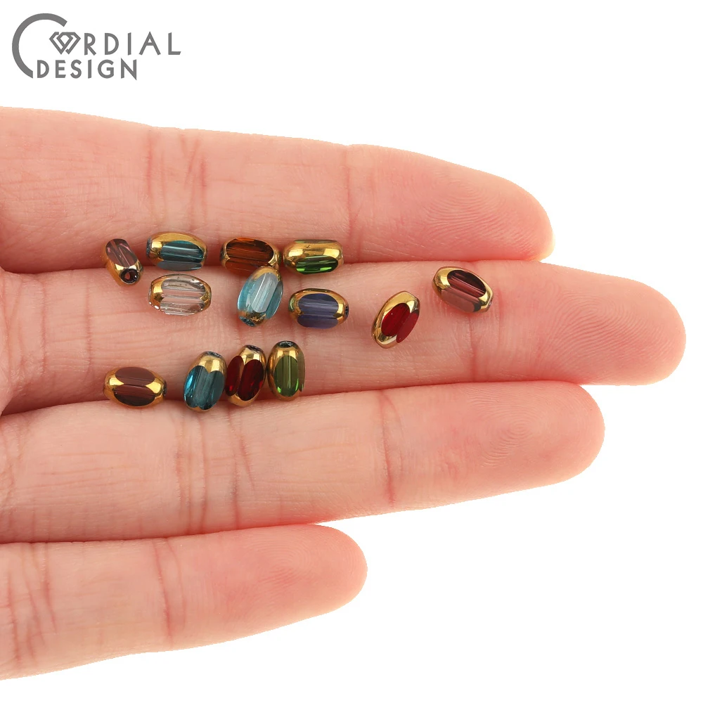 Cordial Design 4*7MM 500pcs Beads Making/Aurora Effect/DIY Making/Glass Bead/Oval Shape/Jewelry Findings & Components/Hand Made - cordial