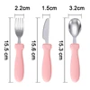 Free Customized Baby Name New Design Newborn Feeding Stainless Steel Cutlery Kids Training Fork Spoon Knife Children's Tableware 4