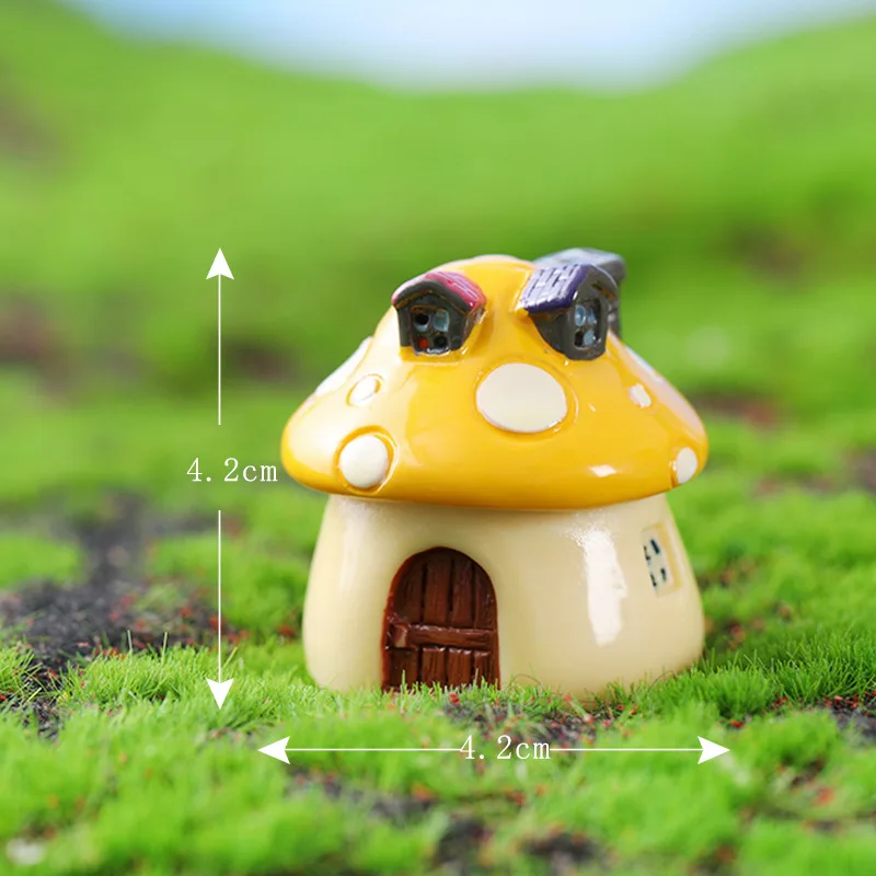 ตัวเลือกสินค้า สวนที่มีสีสันเห็ดตกแต่งบ้าน Miniacture ตุ๊กตาเรซิ่นหัตถกรรมตุ๊กตาเล็กๆ Fairy World Bonsai Garden เครื่องประดับ