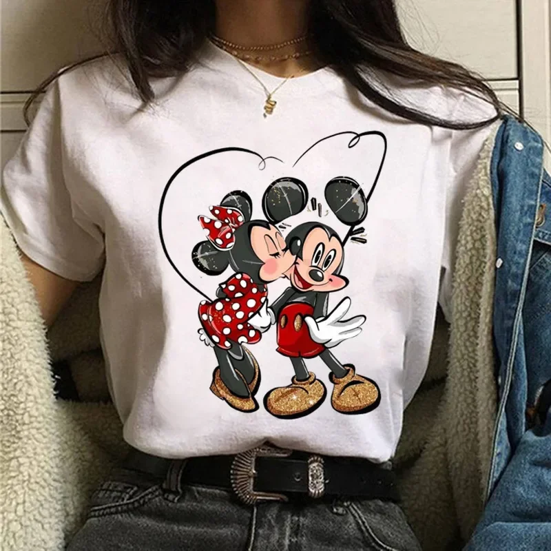 thumbnail image 1 of Camiseta de algodón de Mickey Minnie Mouse de Disney para niños, camiseta de manga corta de verano para niños, camisetas casuales Kawaii, ropa para bebés, 1 of 5