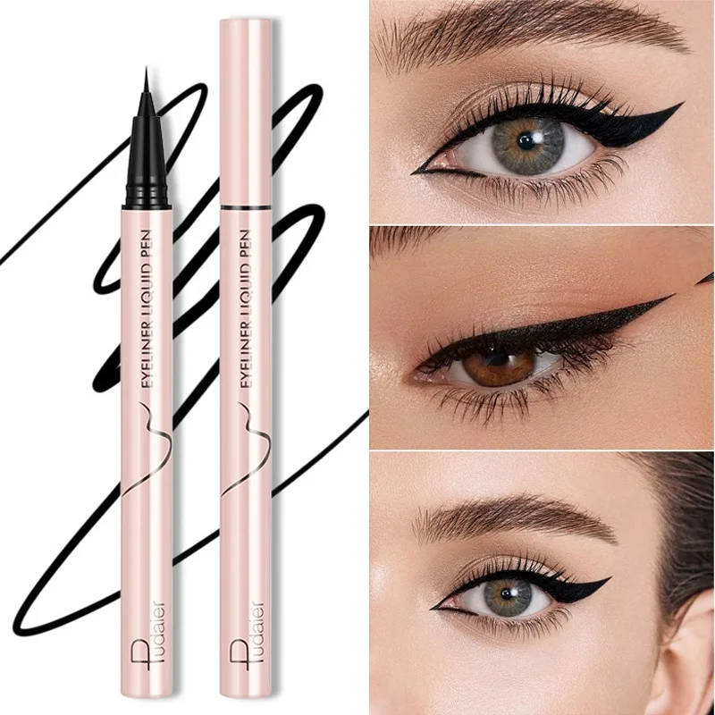 Waterproof Black Liquid Eyeliner Pen Ultra-Fine Anti Smudge Lasting Smooth Lying Silkworm Eyes Liner Pencils Eye Makeup Tools