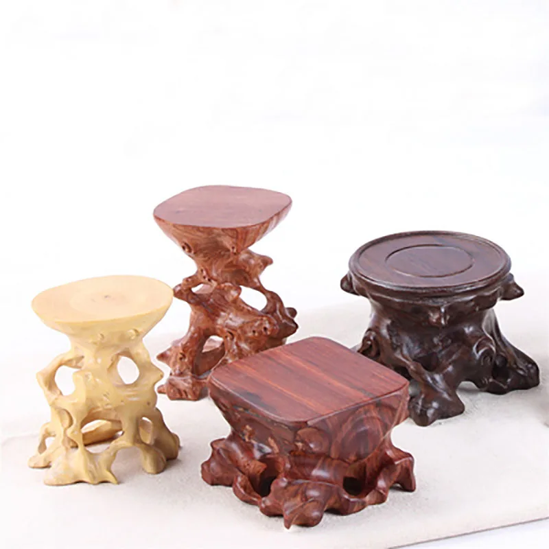 Root Carving Base, Solid Wood, strange Stone, Purple Clay Pot, Vase, Flower Pot, Handicraft, Wooden Bracket