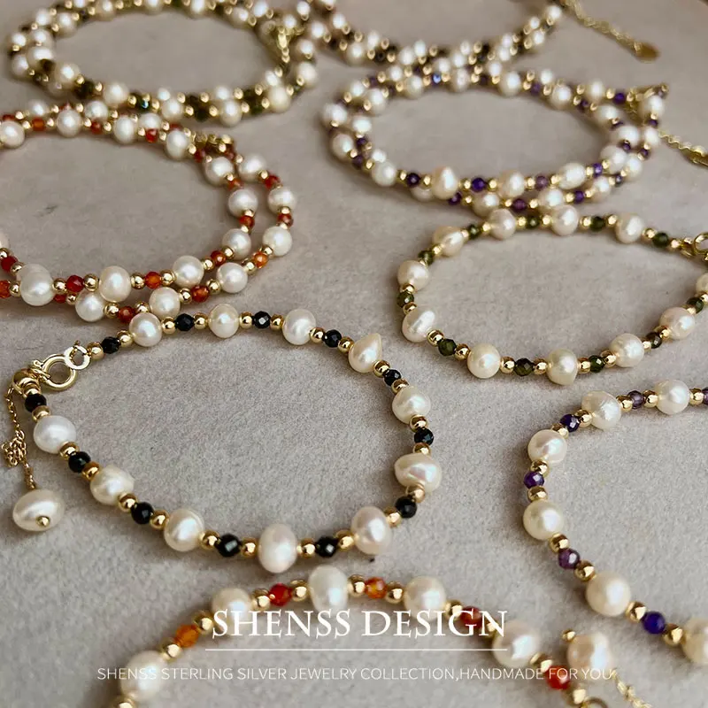 

Natural Freshwater Pearl Necklace For Women Female Stainless Steel Zircon Accessories High Quality Fine Jewelry