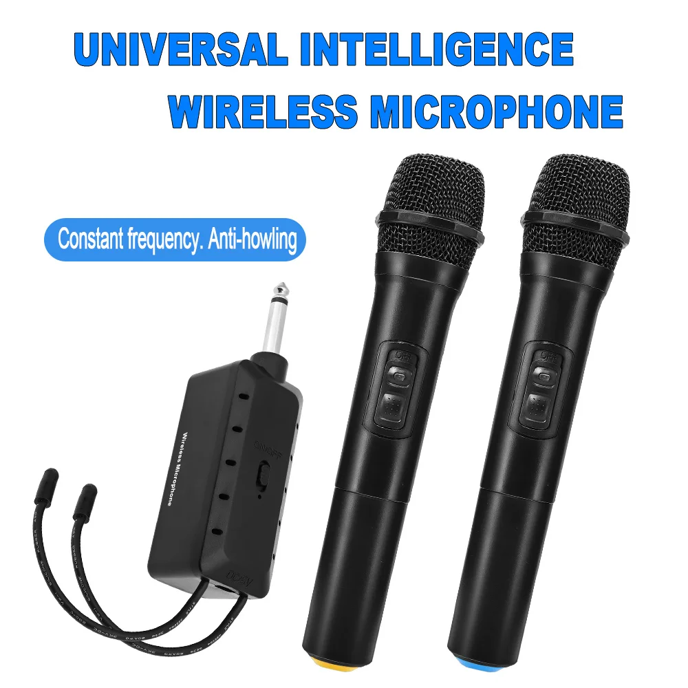 Kit De Système De Microphone Sans Fil Vhf, Récepteur Usb, Karaoké Portable,  Microphone, Fête À Domicile, Haut-parleur Tv Intelligent, Chant, 1 Paire -  Microphones - AliExpress