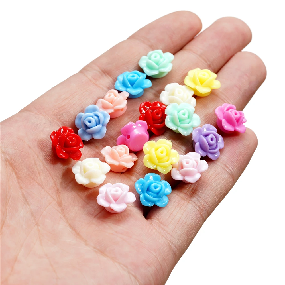 40 Teile/los 7,5*12,5*12,7mm Acryl Kleine Blume Lose Spacer Perlen für DIY Schmuck Machen Halskette armband Erkenntnisse Zubehör – Detail 6