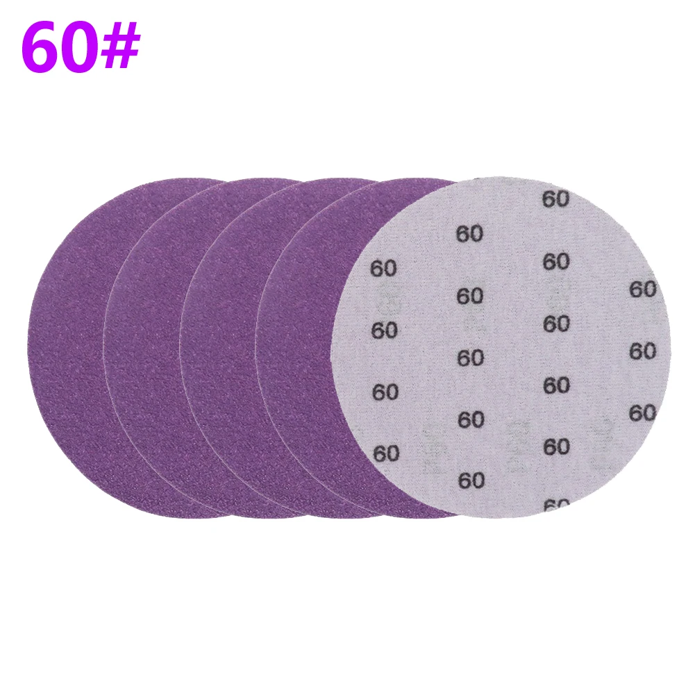 5Pcs Sanding Disc 60-1000Grit Sandpaper 5 Inch Wet Dry Sanding For Metal Grinding Polishing Self Adhesive Flocking