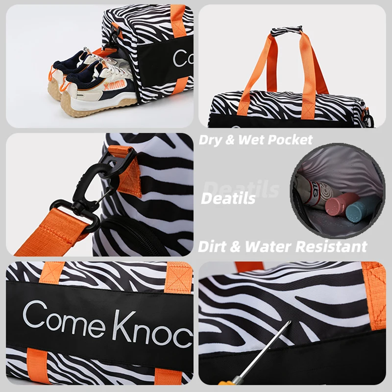 Large Capacity Wet Dry Separation Waterproof Luggage Organizer Weekender Overnighter Gym Duffel Carryall Travel Bag Handbag