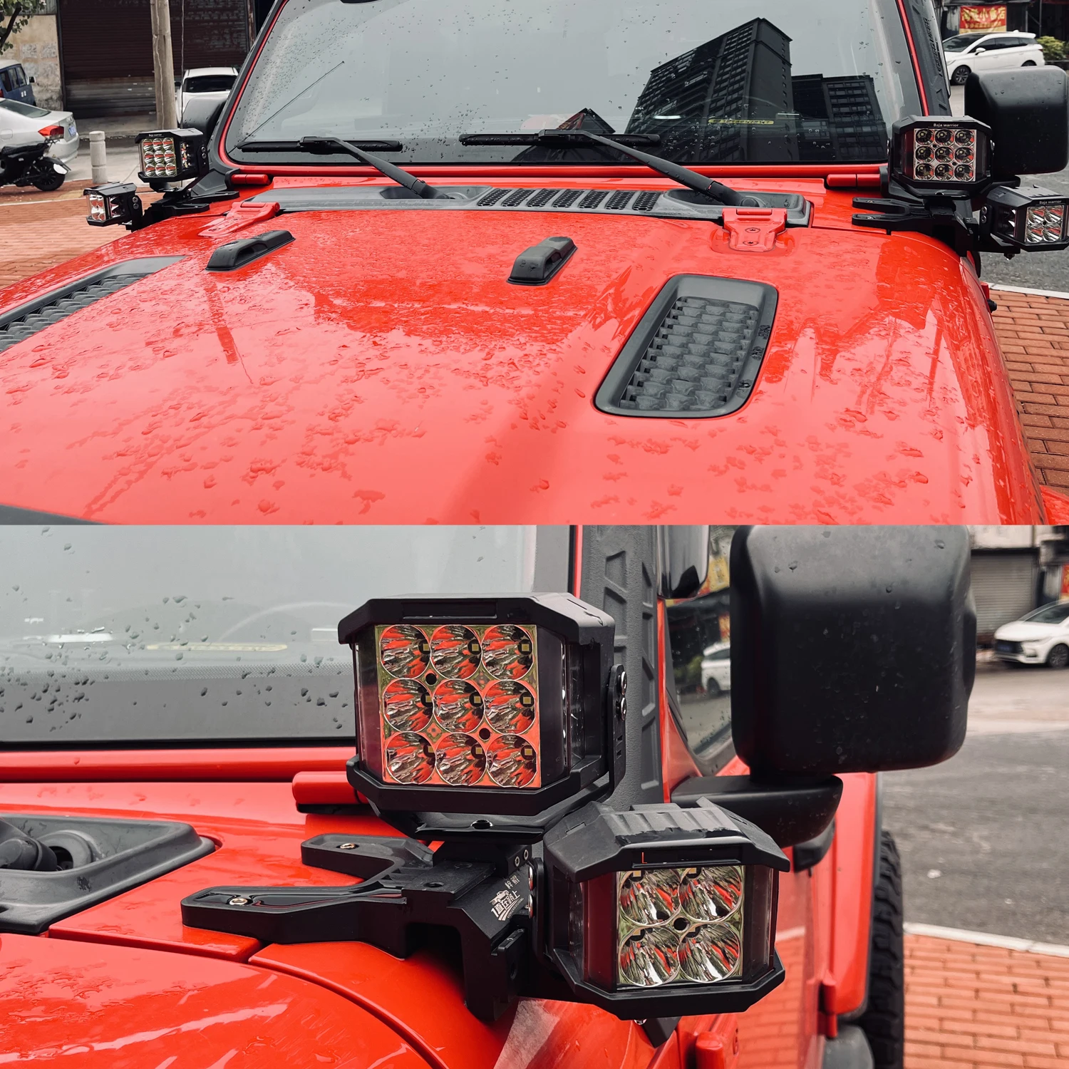 2개 4인치 60W LED 작업등 포드, 양면 슈터 DRL 주행등, 트럭, 픽업, 오프로드 트랙터, SUV, 4WD, 12V, 24V용