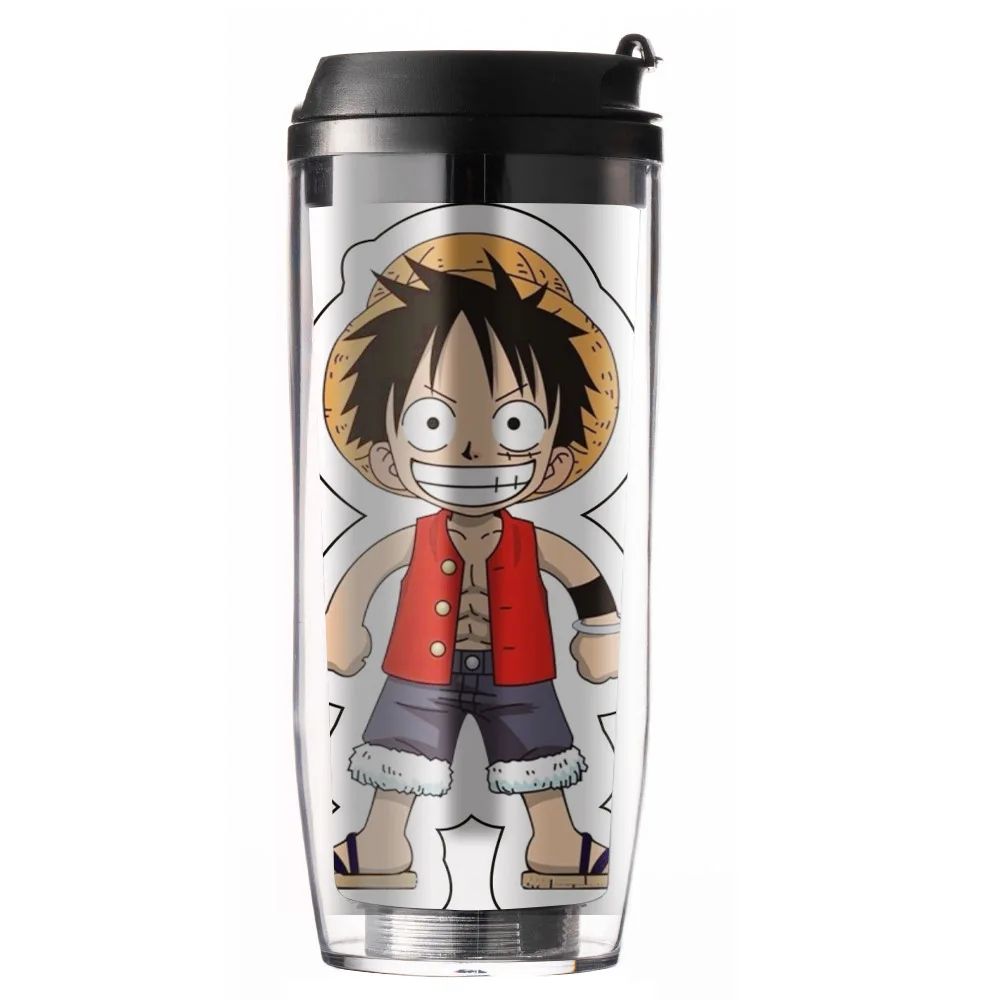 560ML Anime Sports Water Cup Plastic One Piece Luffy Large