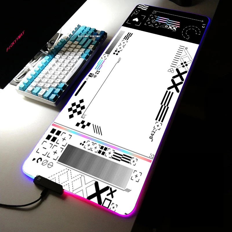 Impresso Rgb Led Gaming Mousepad Grande Mousepad Gamer Mousepad Desk Mat Luminous Mouse Pad Grandes Tapetes de Teclado com Retroiluminação para Csgo - Imagem 3