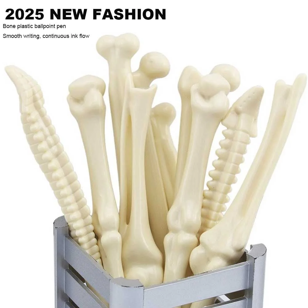 5-10 قطعة قلم حبر جاف على شكل عظمة أقلام مبتكرة حبر أسود لحفلة مكتب المدرسة والممرضات