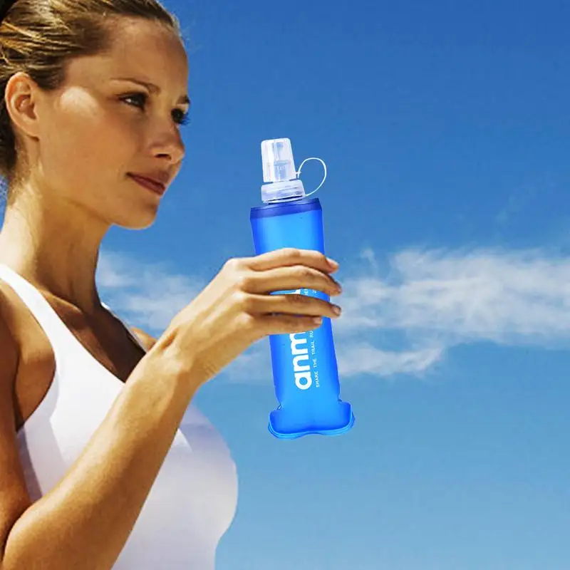 250/500ml Outdoor Folding Water Bottles Running Sport Bicycle TPU Soft Lightweight Flask Water Bag BPAFree Collapsible Flask