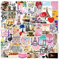 10/25/50pcs Graffiti Paris Stickers Eiffel Tower Decals for Phone Laptop Guitar Suitcase Car Skateboard Helmet Water Bottle