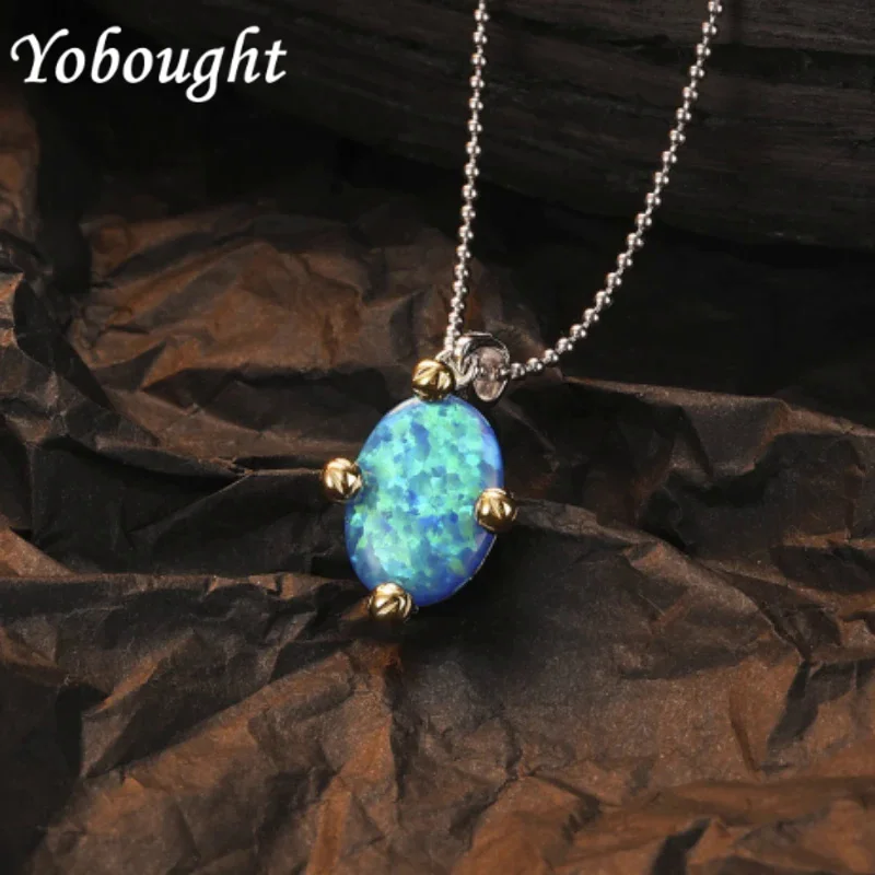 S925 Sterling Silver Niche Original Design High-end Opal Necklace Female Clavicle Chain