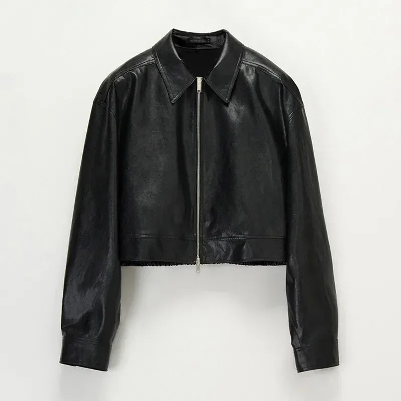 paisley☆羊革☆leather 短丈“bomber jacket Boohoo ME