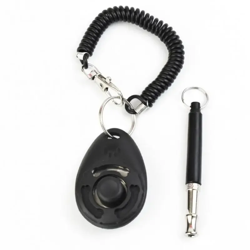 1 Piece Pet Cat Dog Training Clicker Pet Obedient Whistle Adjustable Wrist Strap Sound Key Chain Household Supplies dog whistle dog clicker