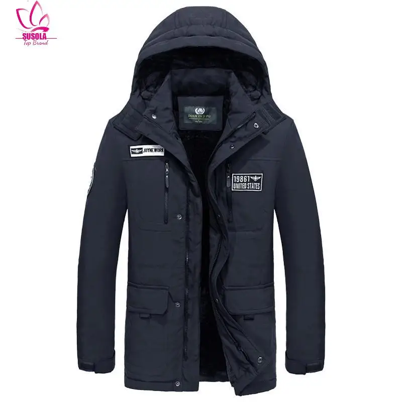 

SUSOLA Men's Performance Tundra Jacket With Added Visibility Winter Big Size M-3XL Casual Slim Cotton Hooded Parkas