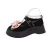 Women's Banquet Bowknot Thick-soled Shoes Spring and Autumn Fashion New Round Toe Solid Color Casual Mary Jane Shoes 6