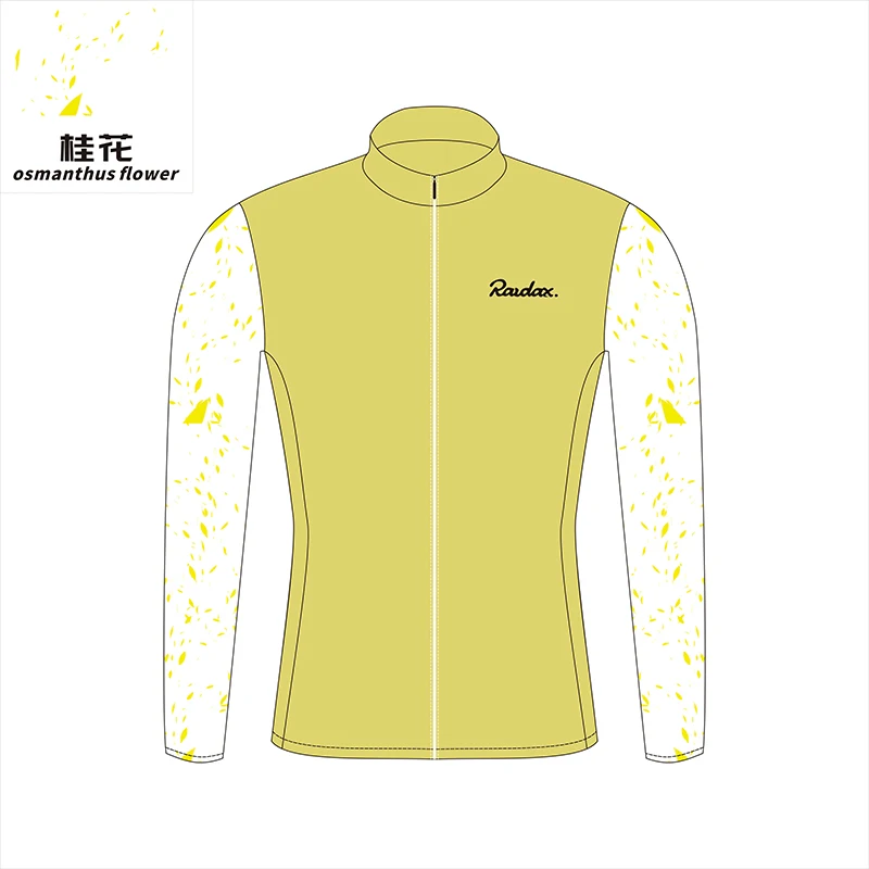 Raudax bicycle long sleeved flower series solid color simple style unisex elastic breathable sportswear moisture wicking fabric