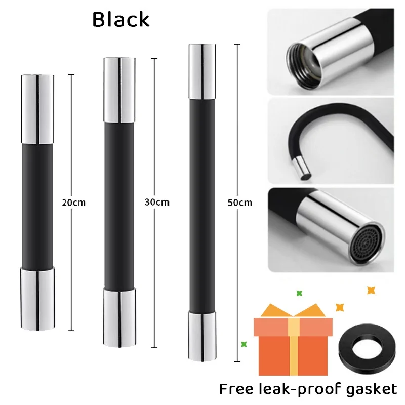Kitchen Faucet Extension Extender Universal 360&deg; Rotating Silicone Flexible Hose Water Tap Pipe Tube for Bathroom Wash Basin faucet extender sink faucet extender water faucet extension pipe faucet extension pipe