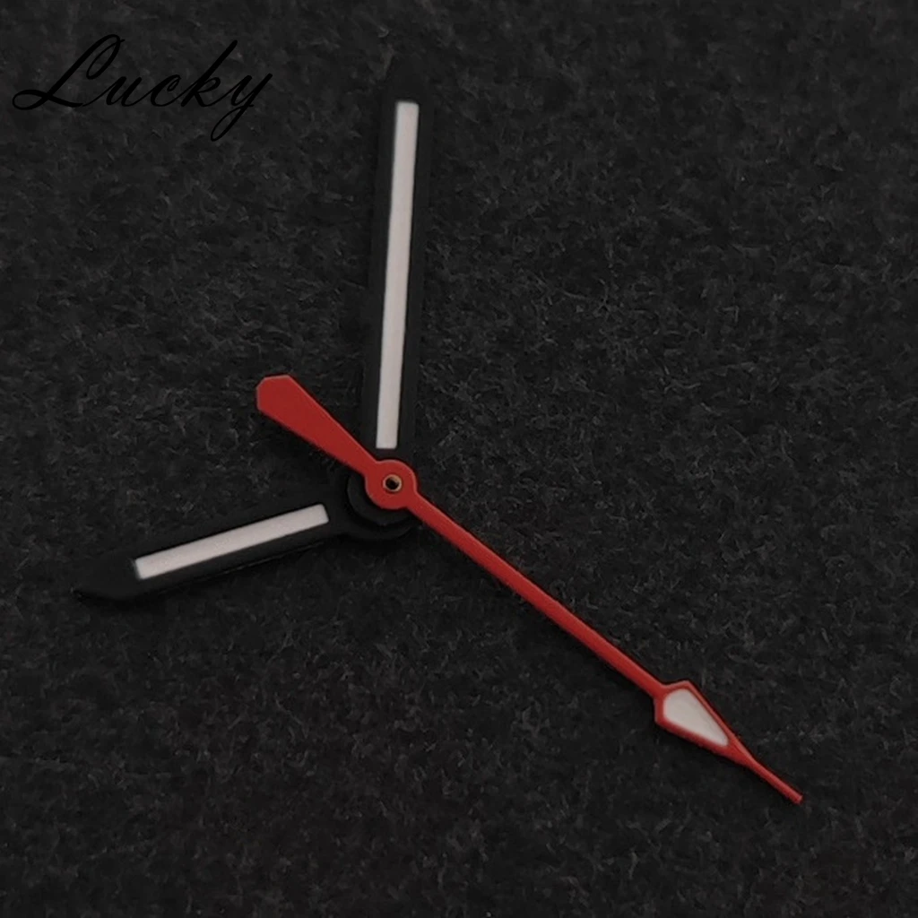 Premium Green Luminous Watch Hands - Black & Red Accent