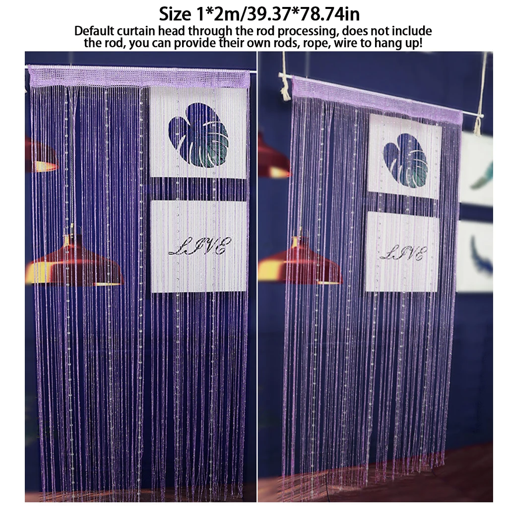Crystal Bead Curtain - Elegant Beaded String Door Curtain with Shiny Tassels