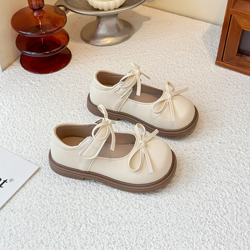 Girls Leather Flat Shoes for Spring Autumn