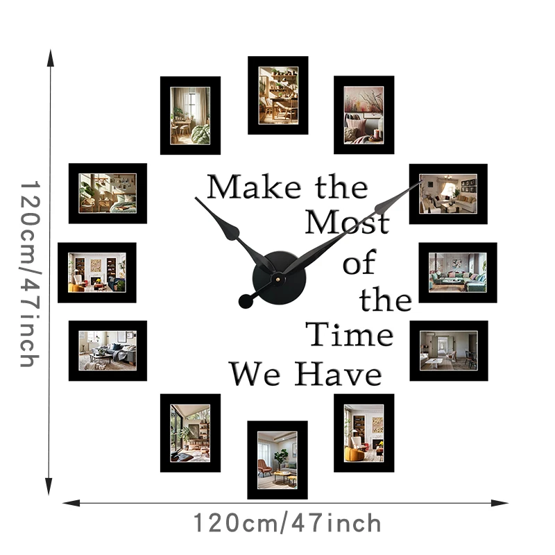Creative Photo Frame DIY Wall Clock – Modern Decor 5