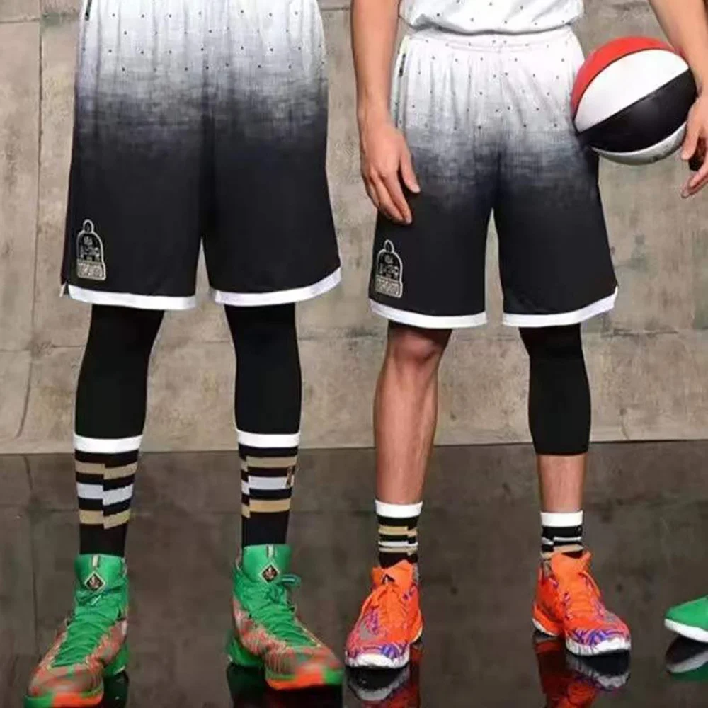 Men's Basketball Sport Tights Pants Compression Cropped One Leg Leggings Running Trousers Bottom Fitness Athletic Pant 1PC