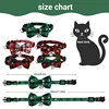 Pet Breakaway Cat Collar Bow Tie And Bell Cute Plaid Christmas Red Elastic Adjustable Dog Collar With Sash Small Bell For Cats 6