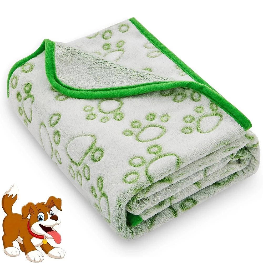 One Set of 1 Packs, Soft Flannel Pet Blankets for Dogs and Cats - Soft Polyester Fiber, Machine Washable with Paw Print Pattern One Set of 1 Packs, Soft Flannel Pet Blankets for Dogs and Cats - Soft Polyester Fiber, Machine Washable with Paw Print Pattern