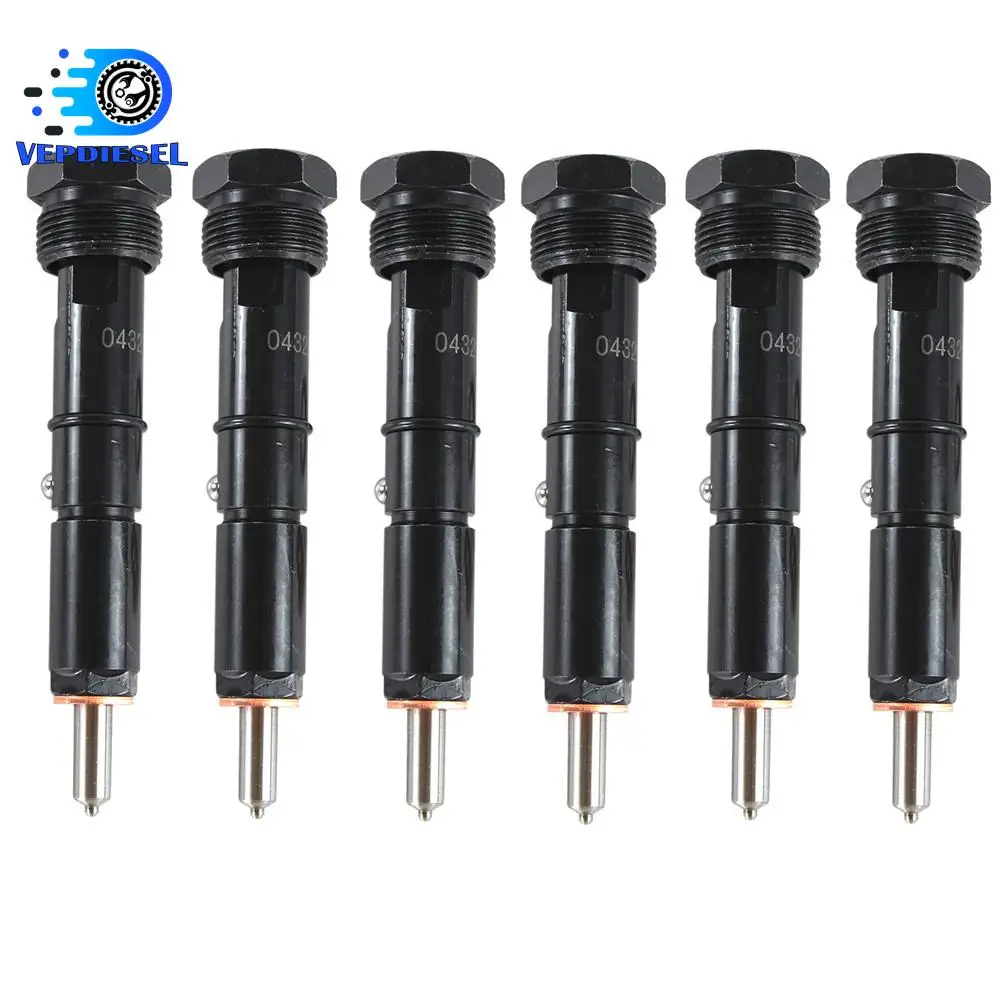 

6pcs 0432133864 Fuel Injector Performance Injectors 12 mm For 300 Marine 94-98 Dodge 12 Valve 5.9L Cummins 50HP Screw Ring