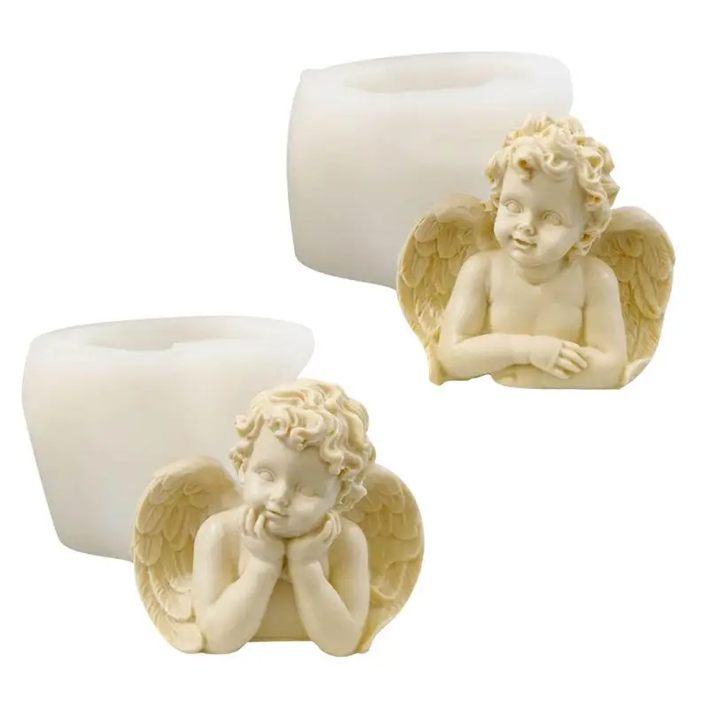 

Angel Candle Mold Reusable 3D Silicone Mold Non Sticky Cute Angel Soap Making Tool Decorative Resin Candle Mold For Home Office