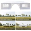 10'x30' Outdoor Patio Wedding Party Tent Heavy Duty Canopy Tent Gazebo, Waterproof UV Protection Tent with Spiral Tubes White 4