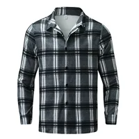 Spring Autumn Men Shirt Turn-down Collar Cotton Blend Long Sleeve Plaid Buttons Shirt Coat Casual Loose Streetwear Man Clothes - Image 3