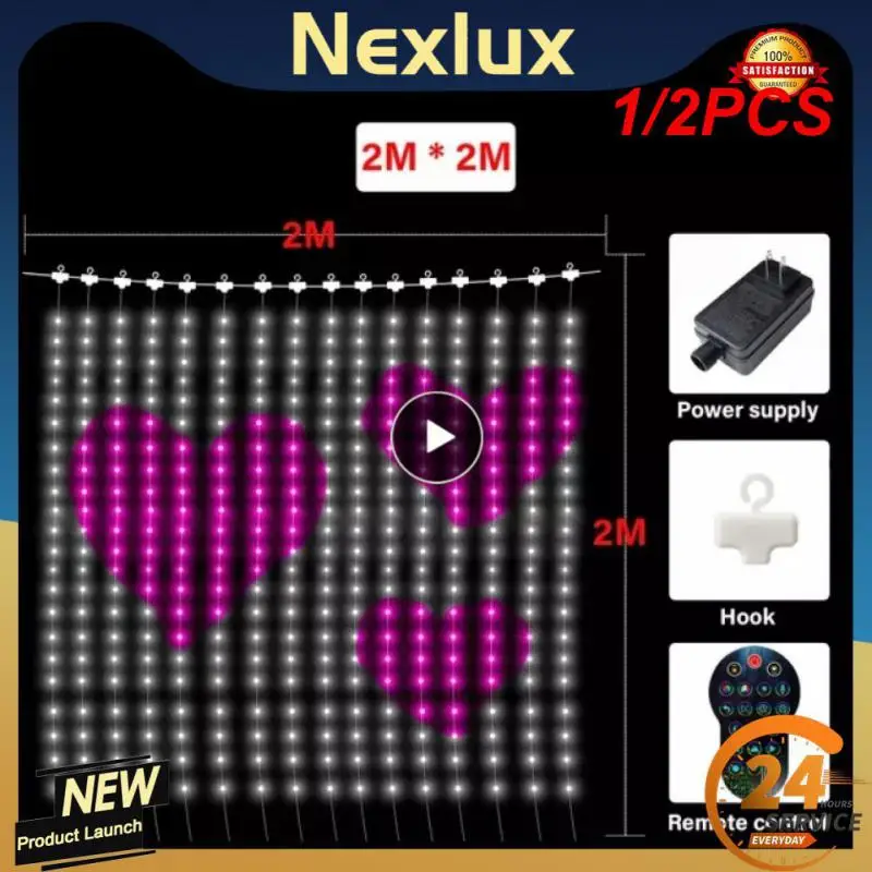 

1/2PCS Curtain Decorative Lights 400 Leds Point Control Leather Thread Lamp Fairy Bedroom String Home Christmas Decoration
