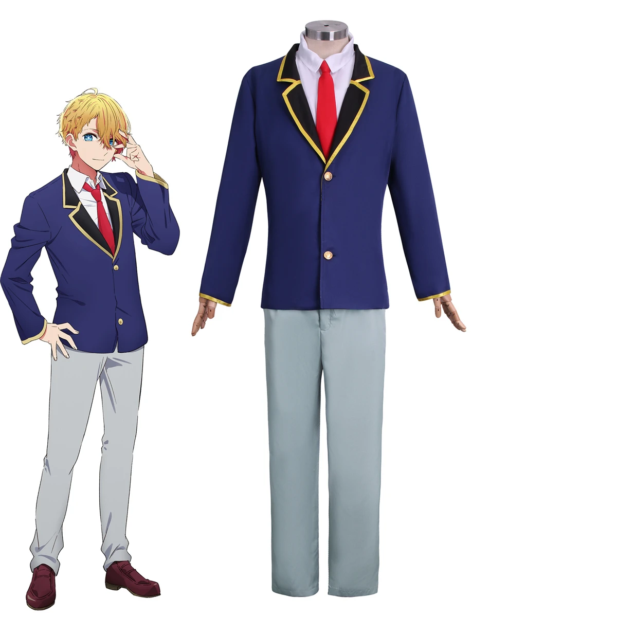 

Anime Costumes OSHI NO KO ほしの あくあまりん Hoshino Akuamarin Party Halloween Cosplay Costume Uniform Coat Shirt Tie Trousers for Men